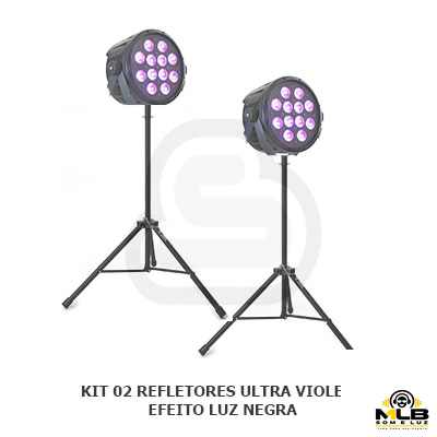 Kit 02 Refletor luz negra UV + Tripe - locação em Belo Horizonte