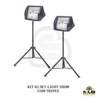 Kit 02 refletor set-light 500W +Tripe - locação em Belo Horizonte